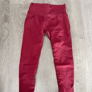 Alphalete Seamless Leggings Size M Red Ribbed